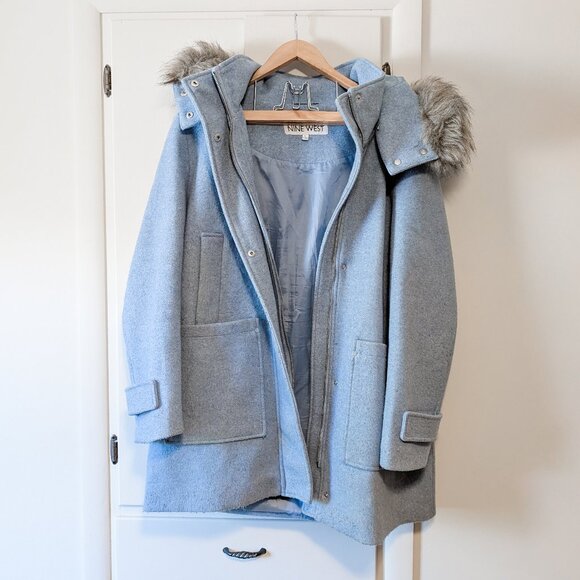 Nine West Baby Blue Winter Jacket (L) - Picture 2 of 5